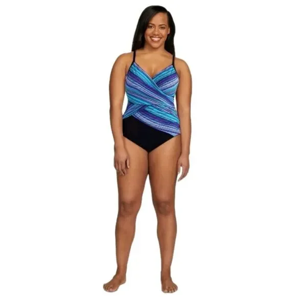 Embrace Your Curves Miracle Brands Women's L (12-14) Makenna 1pc Swimsuit NWT - Picture 4 of 7